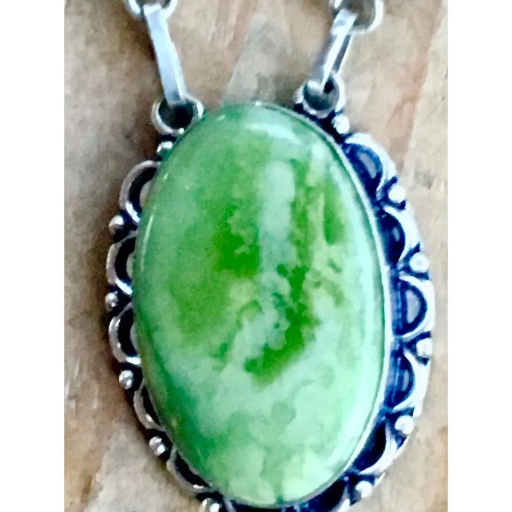 One-of-a-Kind Green Gary Jasper & Topaz Statement Necklace | Boho Woowoo woman
